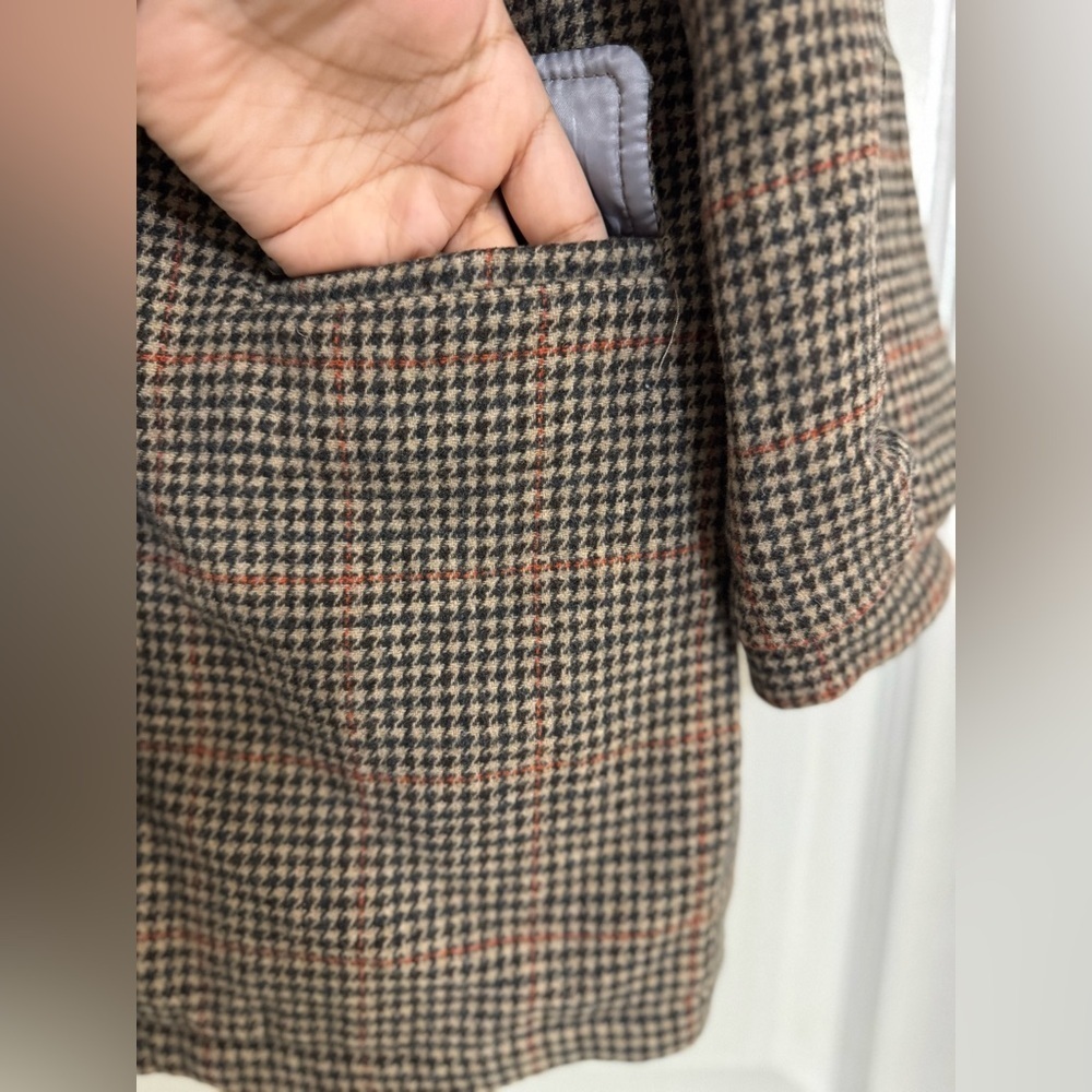 Deesha Mini Girls Wool Blend Houndstooth Coat | Size 120 (5–6Y) - Picture 3 of 11